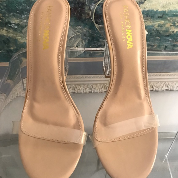 4" Acrylic Ankle strap Heels. Size 8.5 - Picture 3 of 7